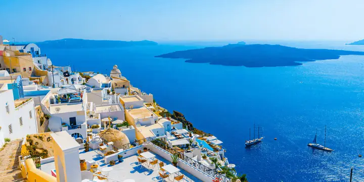 Flight to Santorini
