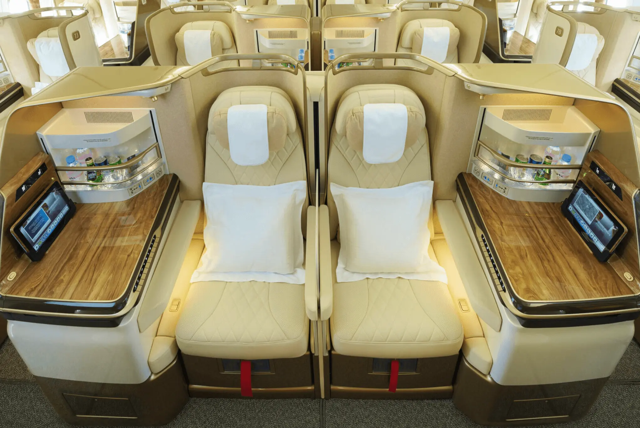 Emirates business class cabin