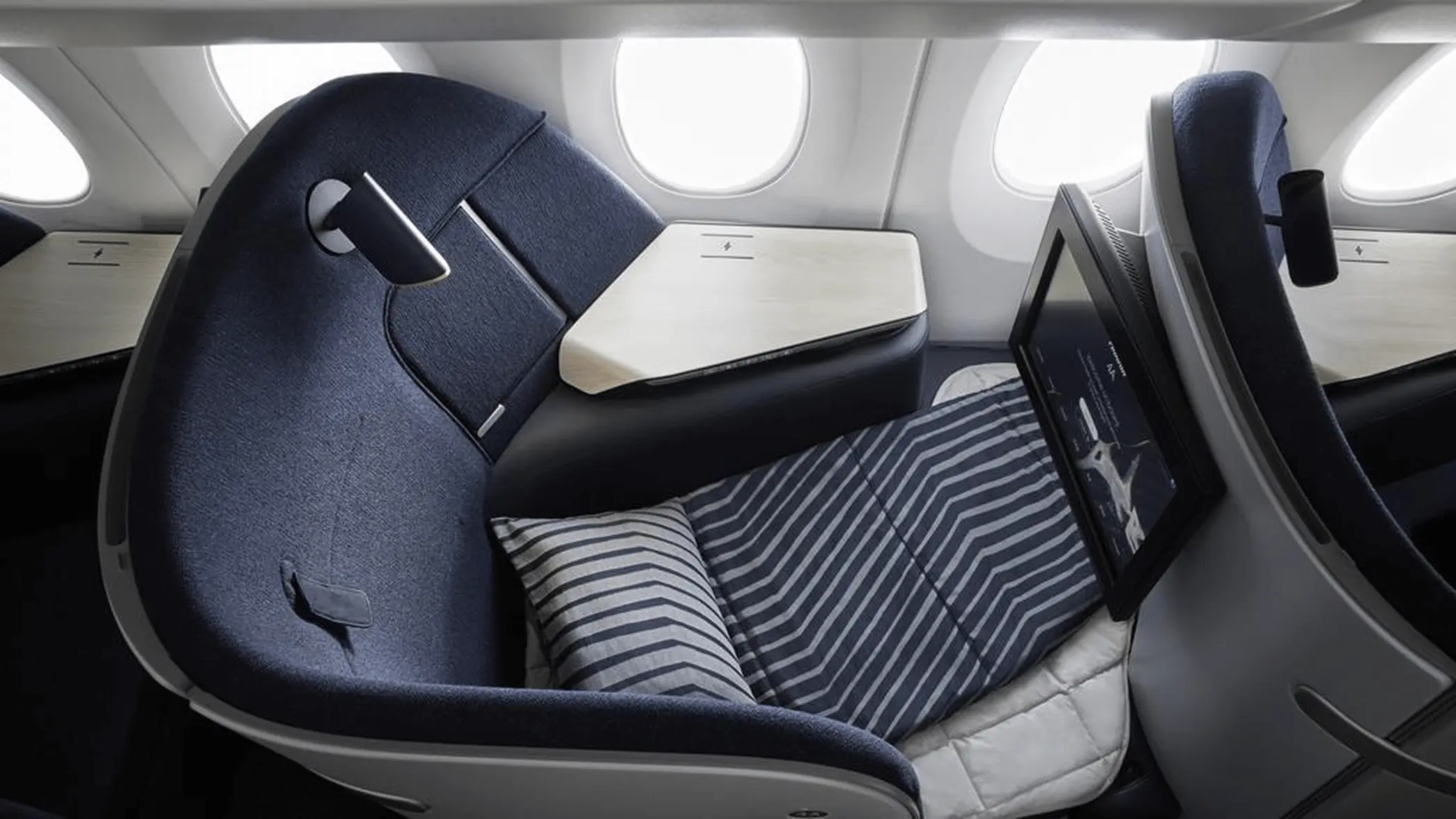 Finnair business class cabin